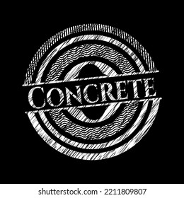 Concrete on blackboard. Vector Illustration. Detailed. 