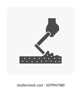 Concrete paver block floor icon.