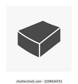 Concrete paver block icon. For create circular pattern in garden and outdoor. That is landscape architecture material with texture on surface. Made from concrete, brick, natural stone i.e. cobblestone