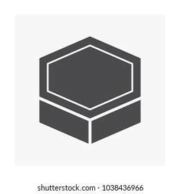 Concrete paver block pavement floor or brick vector icon. For landscape, outdoor, garden by paving on ground to create hexagon pattern. That sidewalk, road, patio, path, street, driveway or walkway.