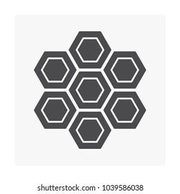 Concrete paver block pavement floor or brick vector icon. For landscape, outdoor, garden by paving on ground to create hexagon pattern. That sidewalk, road, patio, path, street, driveway or walkway.