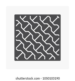 Concrete paver block pavement floor or brick vector icon. For landscape, outdoor and garden by construction paving on ground to create I dumble pattern. That sidewalk, road, patio, path or street.