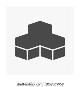 Concrete paver block pavement floor or brick vector icon. Material for landscape, outdoor and garden by construction paving on ground with trihex pattern. That sidewalk, patio, street or driveway.