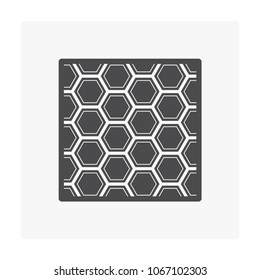 Concrete paver block pavement floor or brick vector icon. For landscape, outdoor and garden by construction paving on ground to create hexagon pattern. That sidewalk, road, patio, path or street.