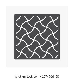 Concrete paver block pavement floor or brick vector icon. For landscape, outdoor and garden by construction paving on ground to create round dumble pattern. That sidewalk, road, patio, path or street.