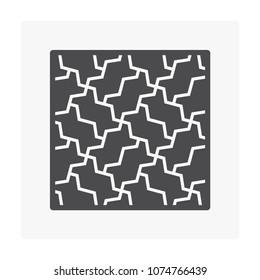 Concrete paver block pavement floor or brick vector icon. For landscape, outdoor garden by construction paving on ground to create zigzag pattern. That sidewalk, road, street, driveway or walkway.