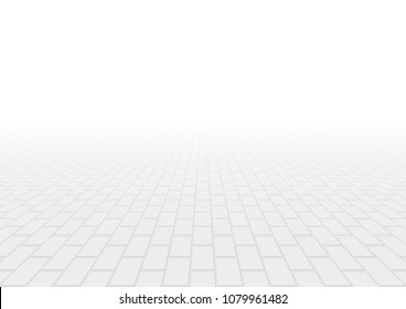 Concrete paver block pavement floor or brick vector background in perspective. Cement or stone material for outdoor garden by paving on ground to create seamless rectangle pattern of sidewalk, street.
