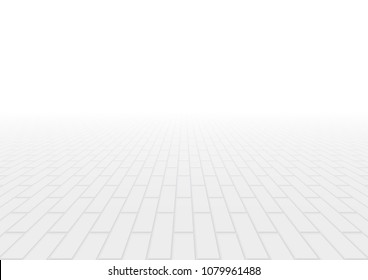 Concrete paver block pavement floor or brick vector background in perspective. Cement or stone material for outdoor garden by paving on ground to create seamless rectangle pattern of road, patio.