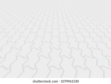 Concrete paver block pavement floor or brick vector background in perspective. Cement material for outdoor garden by paving on ground to create seamless zigzag pattern of sidewalk, street, road, patio