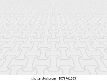 Concrete paver block pavement floor or brick vector background in perspective. Cement or stone material for outdoor garden by paving on ground to create seamless I dumble pattern of sidewalk, street.