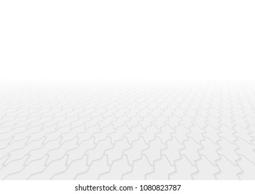 Concrete paver block pavement floor or brick vector background in perspective. Cement material for outdoor garden by paving on ground to create seamless zigzag pattern of sidewalk, street, road, patio