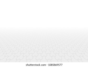 Concrete paver block pavement floor or brick vector background in perspective. Cement or stone material for outdoor garden by paving on ground to create seamless trihex pattern of patio, path.