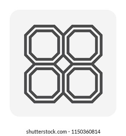 Concrete paver block pavement floor or brick vector icon. For landscape, outdoor, garden by paving on ground to create truncated square tiling pattern. That sidewalk, road, path, street or walkway.