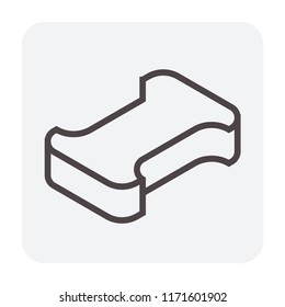 Concrete paver block pavement floor or brick vector icon. For landscape, outdoor, garden by paving on ground to create I dumble pattern. That sidewalk, road, patio, path, street, driveway or walkway.