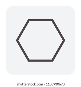 Concrete paver block pavement floor or brick vector icon. For landscape, outdoor, garden by paving on ground to create hexagon pattern. That sidewalk, road, patio, path or street. Editable stroke.logo