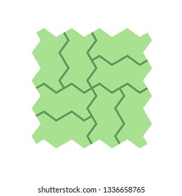 Concrete paver block pavement floor or brick vector icon. For landscape, outdoor, garden by paving on ground to create zig zag pattern. That sidewalk, road, patio, path, street, driveway or walkway.
