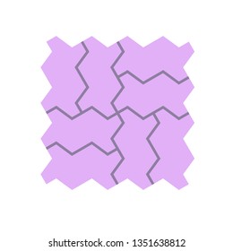 Concrete paver block pavement floor or brick vector icon. For landscape, outdoor, garden by paving on ground to create zig zag pattern. That sidewalk, road, patio, path, street, driveway or walkway.