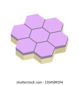 Concrete paver block pavement floor or brick vector icon. For landscape, outdoor, garden by paving on ground to create hexagon pattern. That sidewalk, road, patio, path, street, driveway or walkway.
