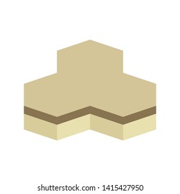 Concrete paver block pavement floor or brick vector icon. Material for landscape, outdoor and garden by construction paving on ground with trihex pattern. That sidewalk, patio, street or driveway.