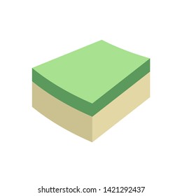 Concrete paver block pavement floor or brick vector icon. For landscape, outdoor, garden by paving on ground to create circular pattern. That sidewalk, road, patio, path, street, driveway or walkway.