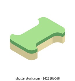 Concrete paver block pavement floor or brick vector icon. Material for landscape, outdoor, garden by paving on ground to create I dumble pattern. That sidewalk, road, patio, path, street or walkway.