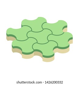 Concrete paver block pavement floor or brick vector icon. For landscape, outdoor, garden by paving on ground to create milano pattern. That sidewalk, road, patio, path, street, driveway or walkway.