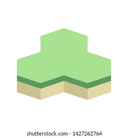 Concrete paver block pavement floor or brick vector icon. Material for landscape, outdoor and garden by construction paving on ground with trihex pattern. That sidewalk, patio, street or driveway.