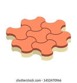 Concrete paver block pavement floor or brick vector icon. For landscape, outdoor, garden by paving on ground to create milano pattern. That sidewalk, road, patio, path, street, driveway or walkway.