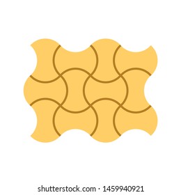 Concrete paver block pavement floor or brick vector icon. For landscape, outdoor and garden by paving on ground to create round dumble pattern. That sidewalk, road, patio, path, street or driveway.