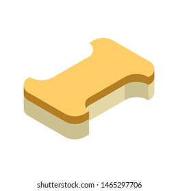 Concrete paver block pavement floor or brick vector icon. Material for landscape, outdoor, garden by paving on ground to create I dumble pattern. That sidewalk, road, patio, path, street or walkway.
