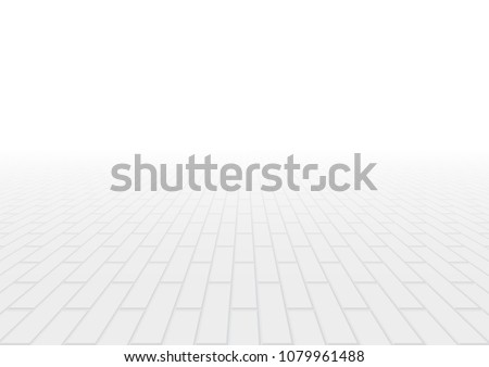 Concrete paver block pavement floor or brick vector background in perspective. Cement or stone material for outdoor garden by paving on ground to create seamless rectangle pattern of road, patio.