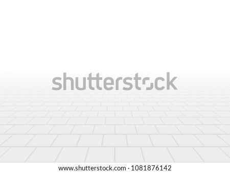 Concrete paver block pavement floor or brick vector background in perspective. Cement or stone material for outdoor garden by paving on ground to create seamless square pattern of sidewalk and patio.
