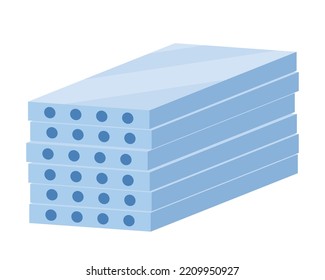 Concrete piles icon. Material for building houses, slabs and construction. Inventory and equipment for repair man and builders. Poster or banner for website. Cartoon flat vector illustration