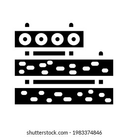 concrete plates building material glyph icon vector. concrete plates building material sign. isolated contour symbol black illustration