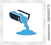 concrete pouring flat icon. cement pouring vector illustration.