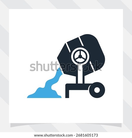 concrete pouring flat icon. cement pouring vector illustration.