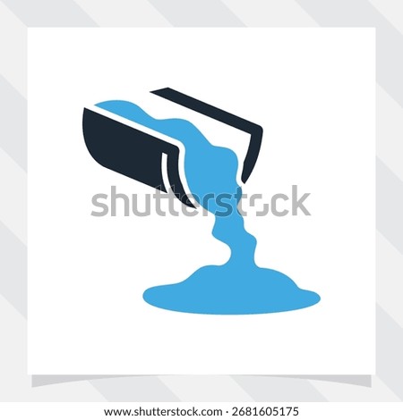 concrete pouring flat icon. cement pouring vector illustration.