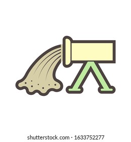 Concrete pouring and pipe vector icon design.