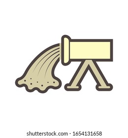 Diseño de iconos de vectores de canalización y vertido de hormigón.