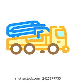 concrete pump construction vehicle color icon vector. concrete pump construction vehicle sign. isolated symbol illustration