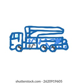 concreto bomba construção veículo doodle ícone esboço vetor. concreto bomba construção veículo sinal. isolado símbolo ilustração