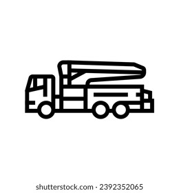 concrete pump construction vehicle line icon vector. concrete pump construction vehicle sign. isolated contour symbol black illustration