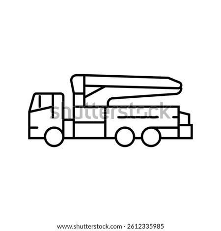 concrete pump construction vehicle line icon vector. concrete pump construction vehicle sign. isolated contour symbol black illustration
