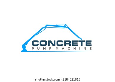 Concrete pump logo design hydraulic machine icon symbol mump truck excavator crane mixer vehicle