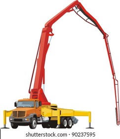 Concrete pump on the truck chassis