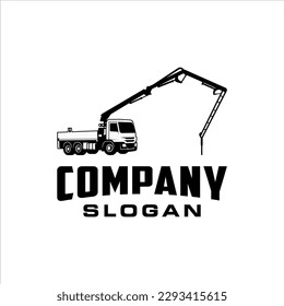 Concrete pump truck logo with masculine style design