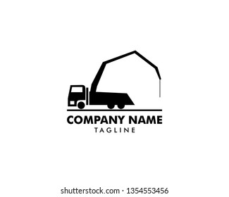 Concrete Pump Truck Silhouettes Logo Icon