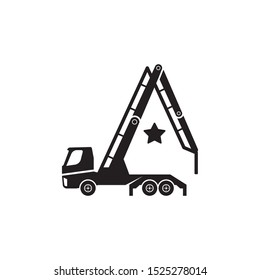 Concrete pump truck silhouettes logo. Looks like a letter A.