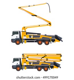 concrete pump two status in vector format eps10