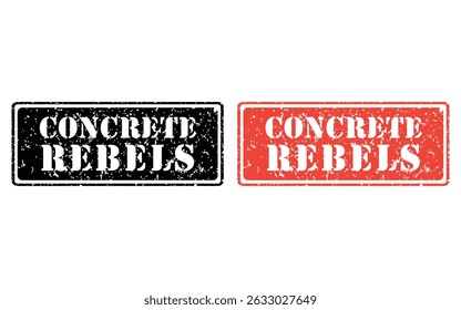 concrete rebels grunge stamp design, vector, isolated on transparent background